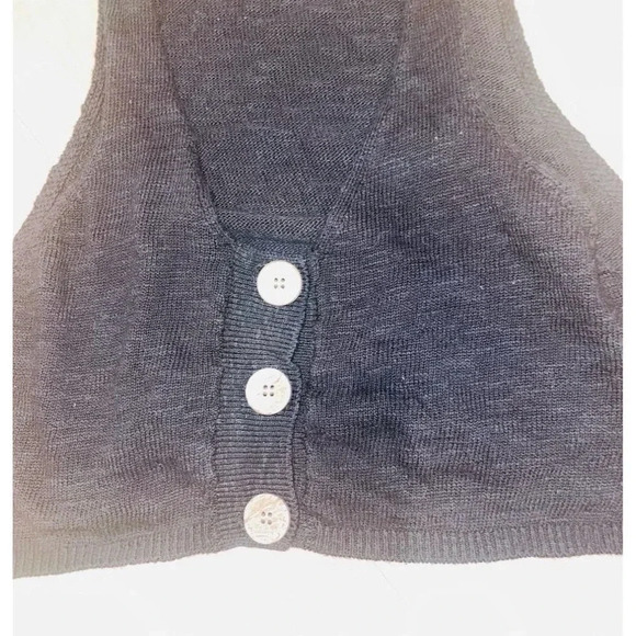 FP Beach Kai Black Cardigan Sweater crop Tank Button Detail Size S/P - Picture 10 of 10